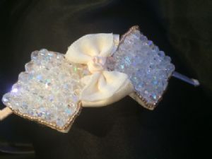 Ivory Beaded Bow  - Headbands  - HA40 - Cocomotion  